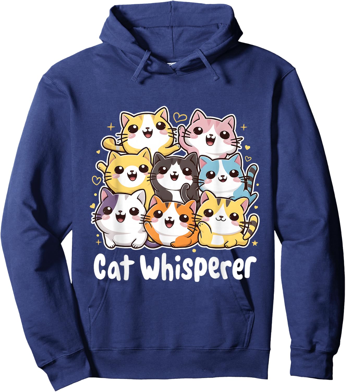 Cat Whisperer Cute Kawaii Cat Lover Hoodie - Hoodie | Navy