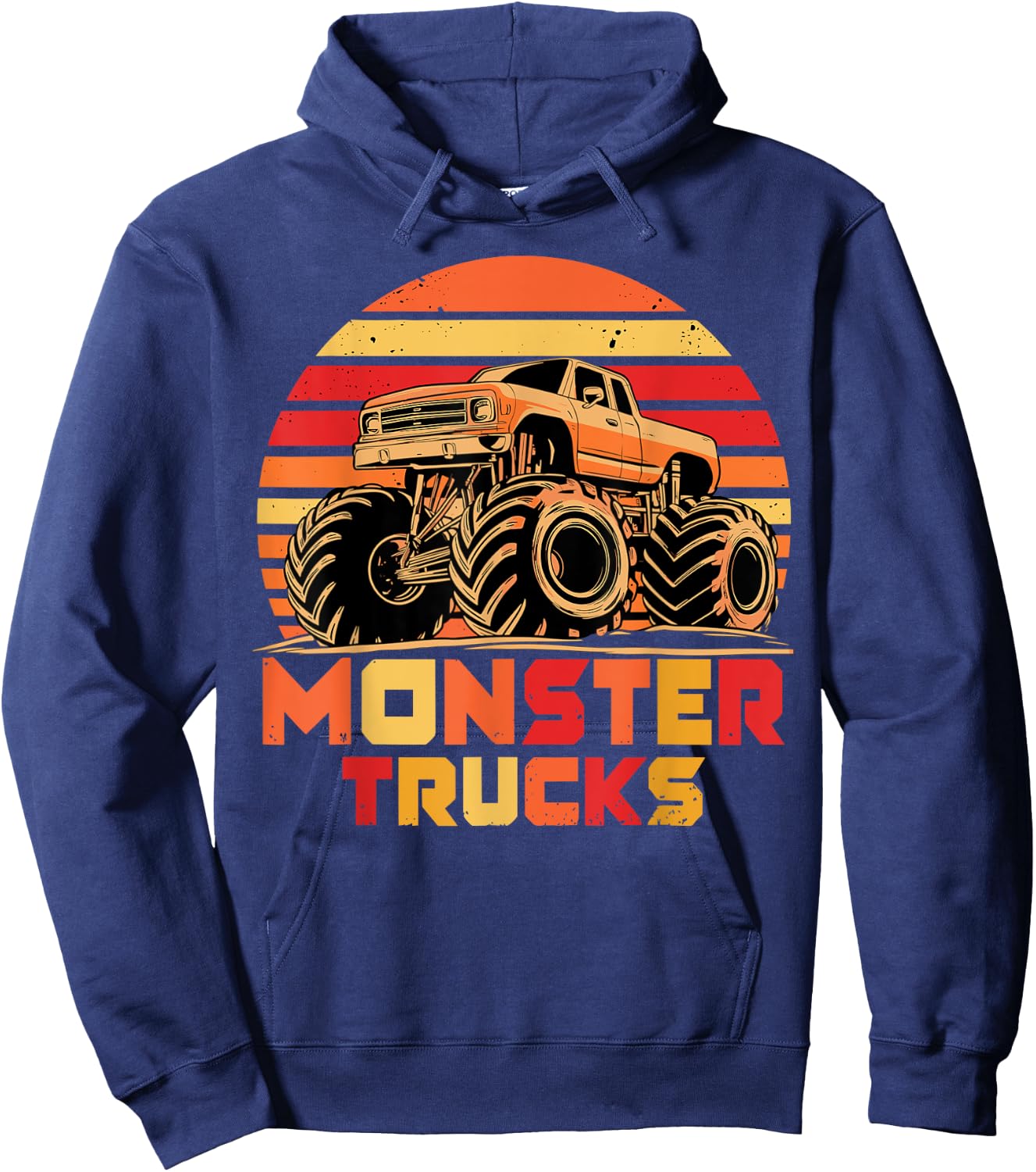 Monster Truck Retro Monster Trucks Hoodie - Hoodie | Navy