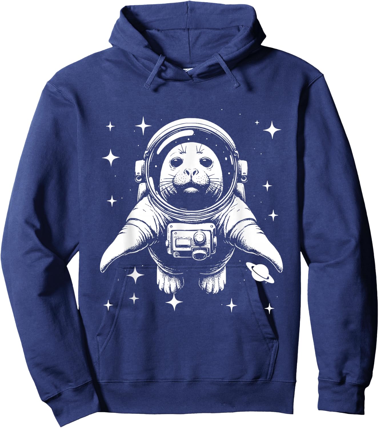 Elephant Seal Dad Mom Space - Astronaut Elephant Seal Hoodie - Hoodie | Navy