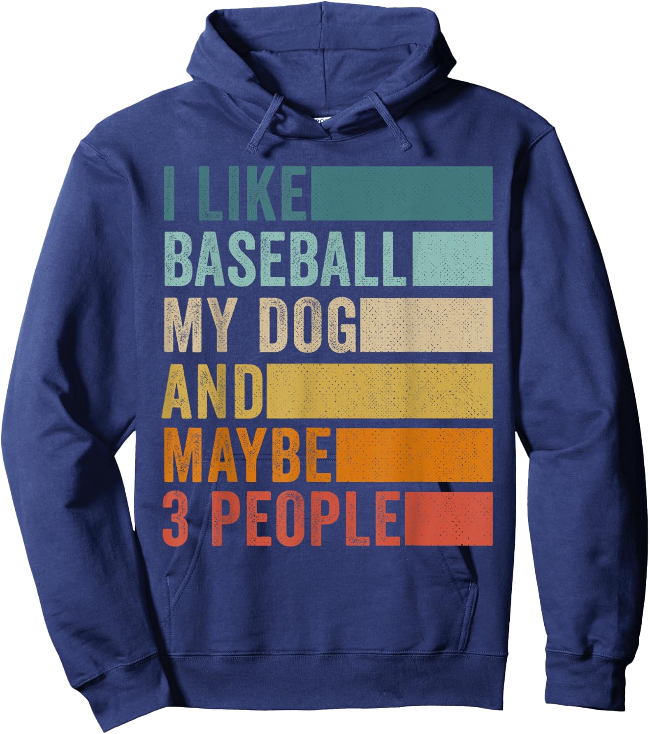 I Like Baseball My Dog And Maybe 3 People Vintage Retro Women Hoodie - Hoodie | Navy