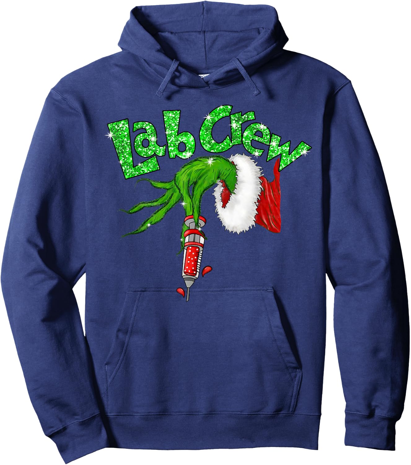 Lab Crew Nurse Merry Christmas Laboratory Xmas Pajamas Funny Hoodie - Hoodie | Navy
