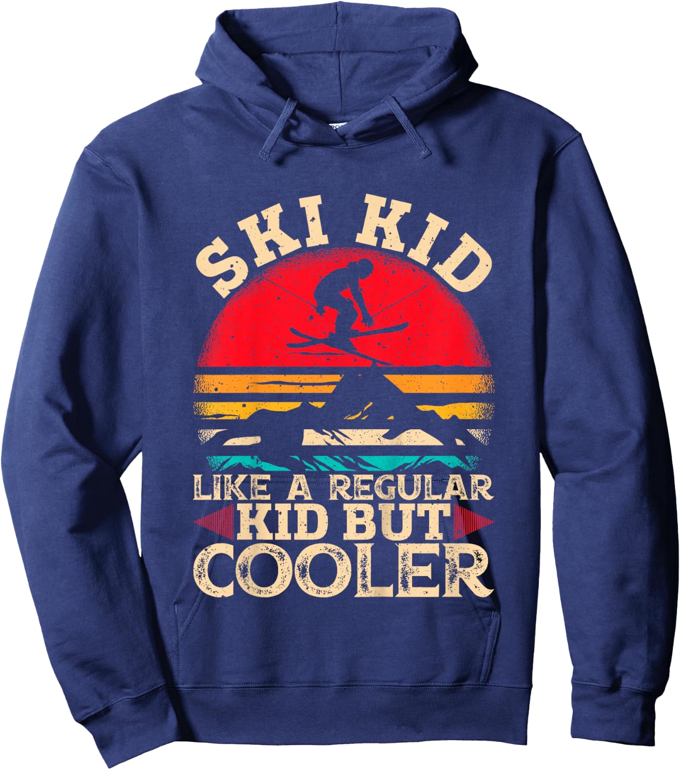 Ski Kid Like A Regular Kid But Cooler Funny Skiing Skier Hoodie - Hoodie | Navy