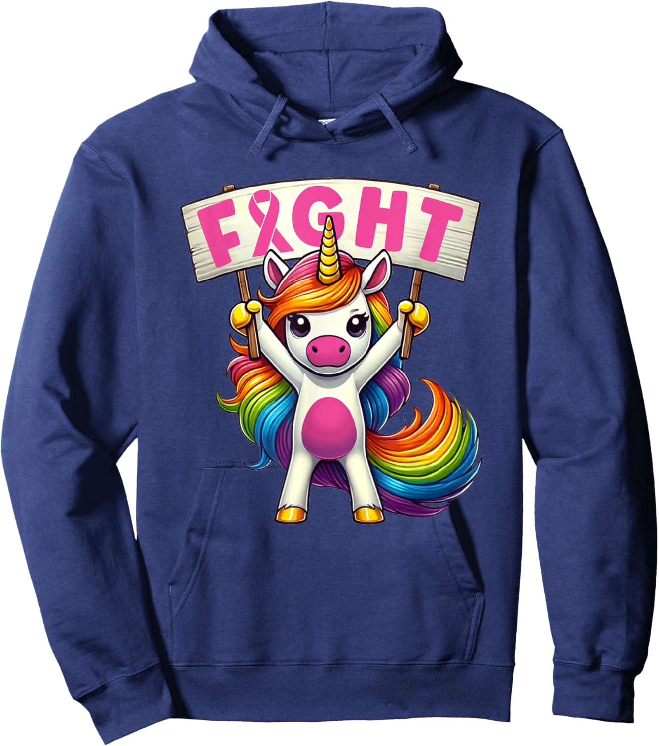 Fight Breast Cancer Awareness Girls Women Kids Youth Hoodie - Hoodie | Navy