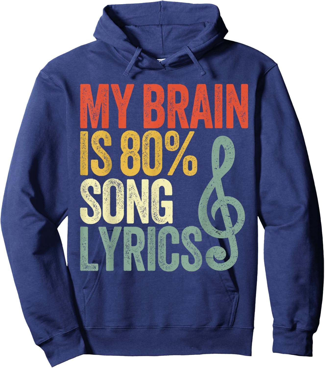 My Brain Is 80% Song Lyrics Vintage Hoodie - Hoodie | Navy