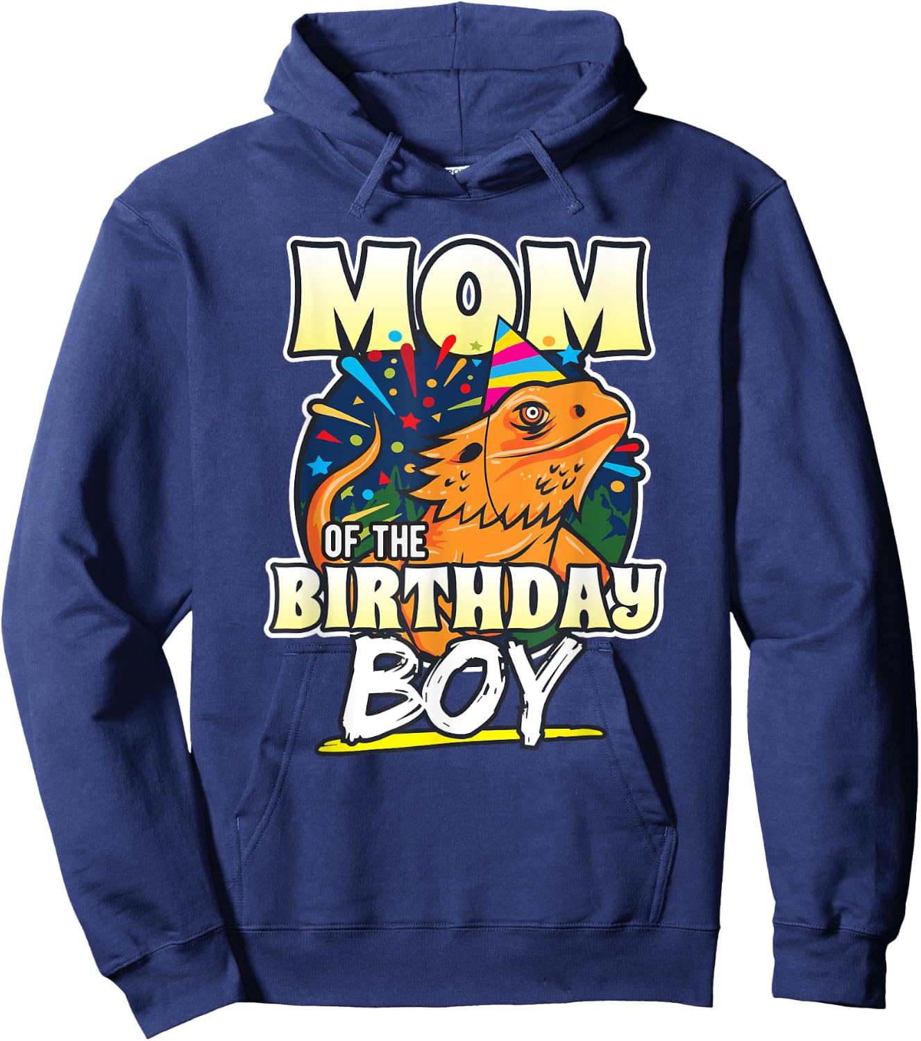 Mom of Birthday Boy - Kids Reptile Birthday Party Hoodie - Hoodie | Navy