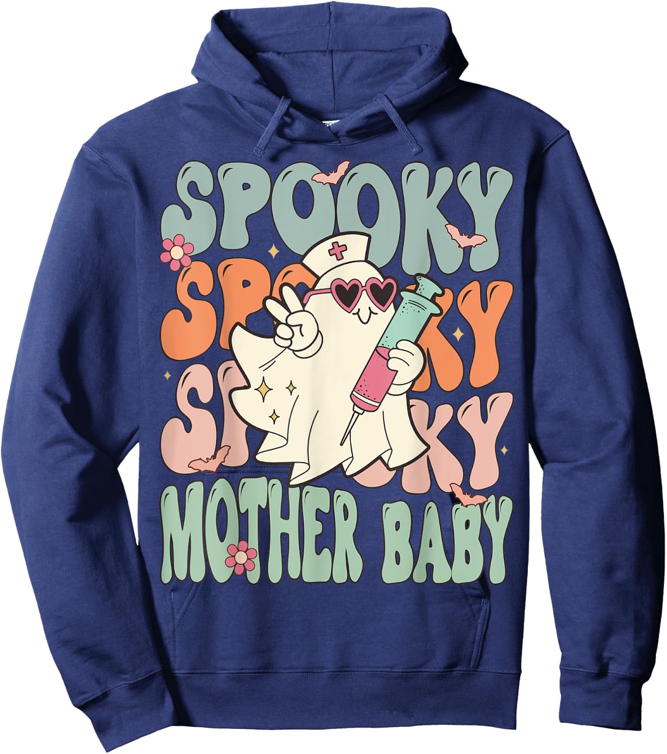 Spooky Mother Baby Nurse Halloween Postpartum Nurse Hoodie - Hoodie | Navy