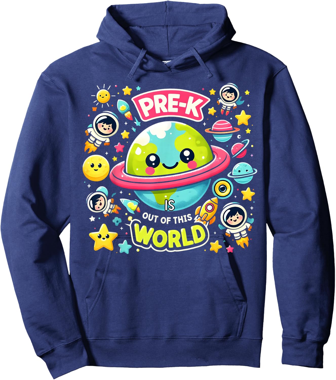 Pre-K Is out Of This World Space Planets Teacher Hoodie - Hoodie | Navy