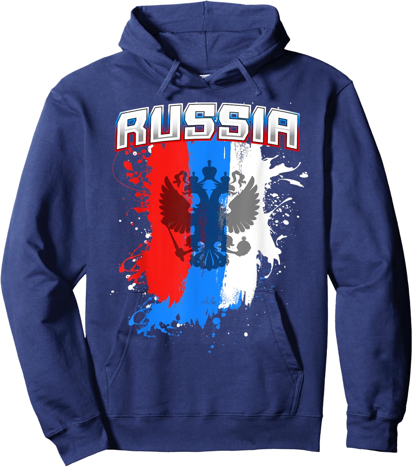 Russian Flag Gift , Women And Kids Team Russia Eagle Hoodie - Hoodie | Navy