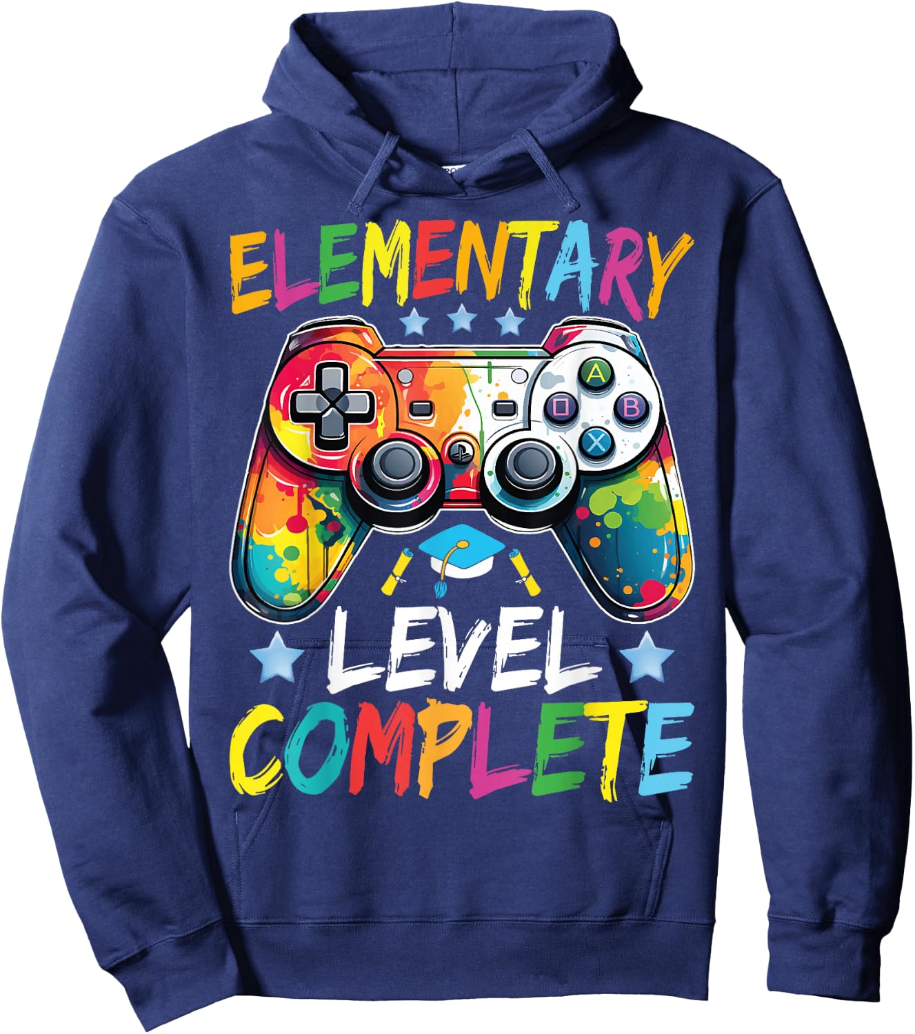 Elementary Level Complete Class Of 2024 Gamer Graduation Hoodie - Hoodie | Navy