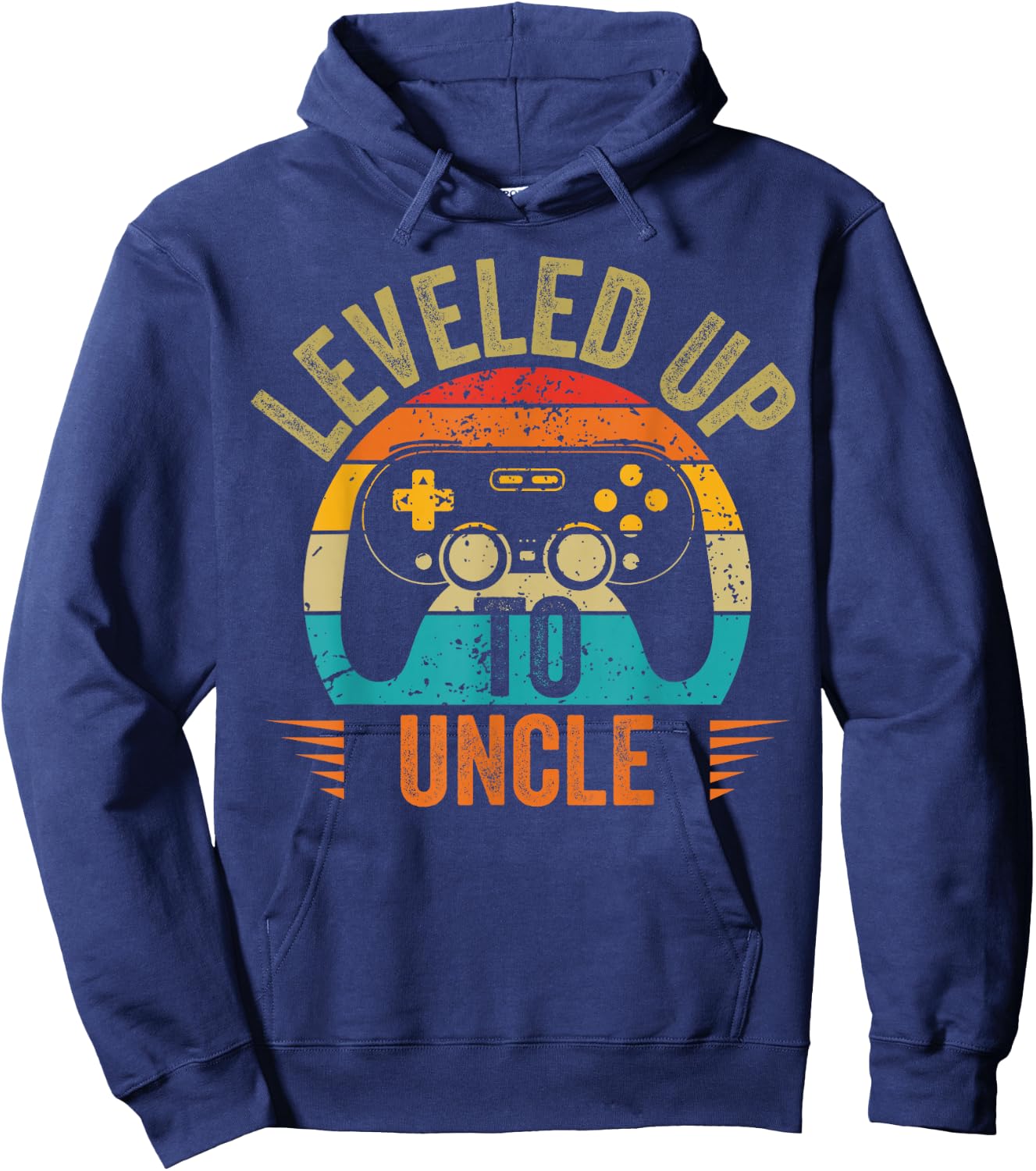 Leveling up to uncle 2025 funny video gamer vintage men Hoodie - Hoodie | Navy