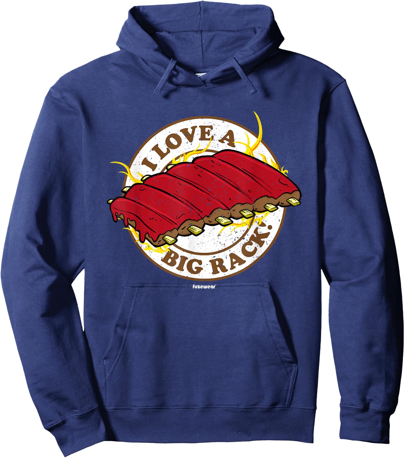 BBQ Ribs I Love a Big Rack Hoodie - Hoodie | Navy
