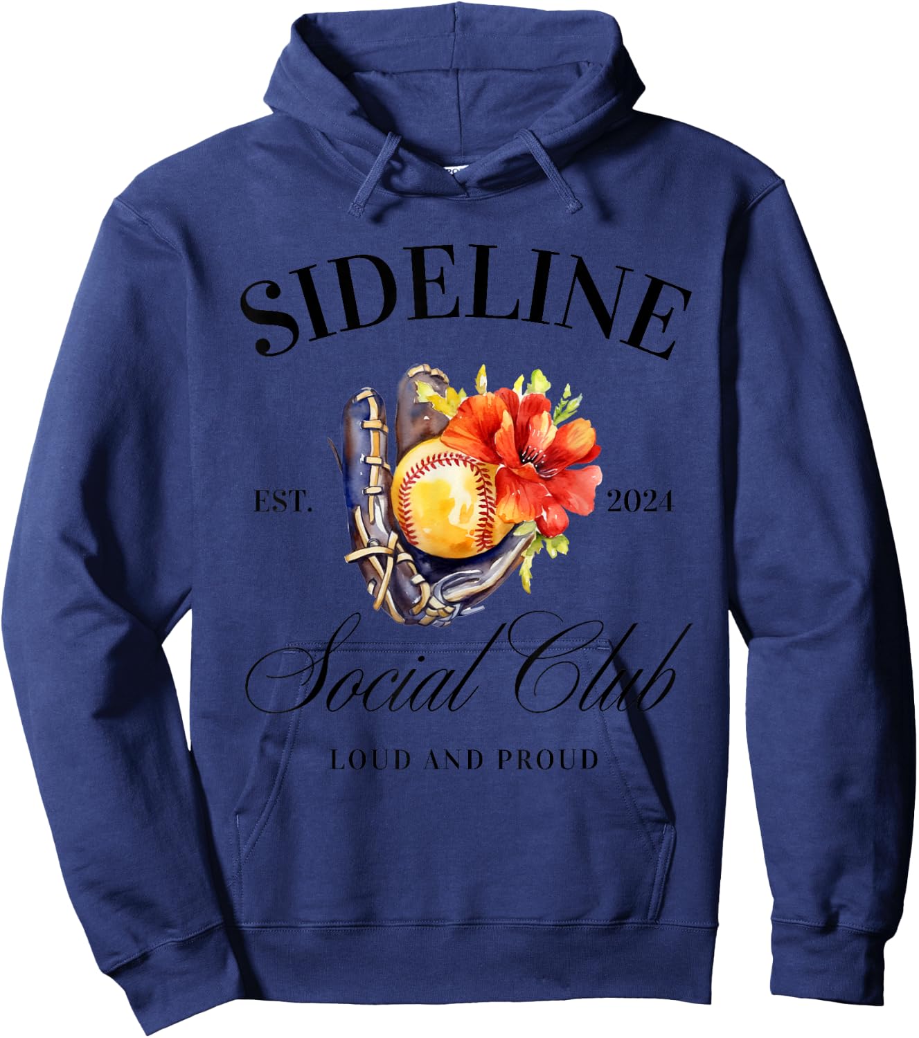 Sideline Social Club Loud and Proud Softball Support Hoodie - Hoodie | Navy