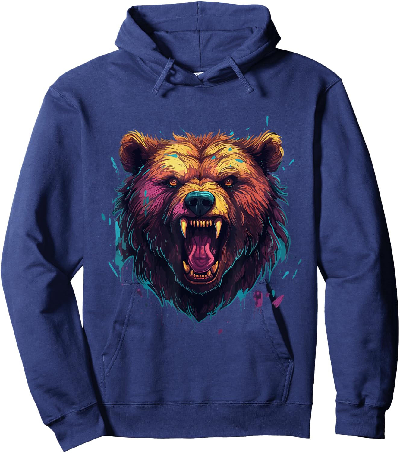 Angry Bear Grizzly Bear Hoodie - Hoodie | Navy