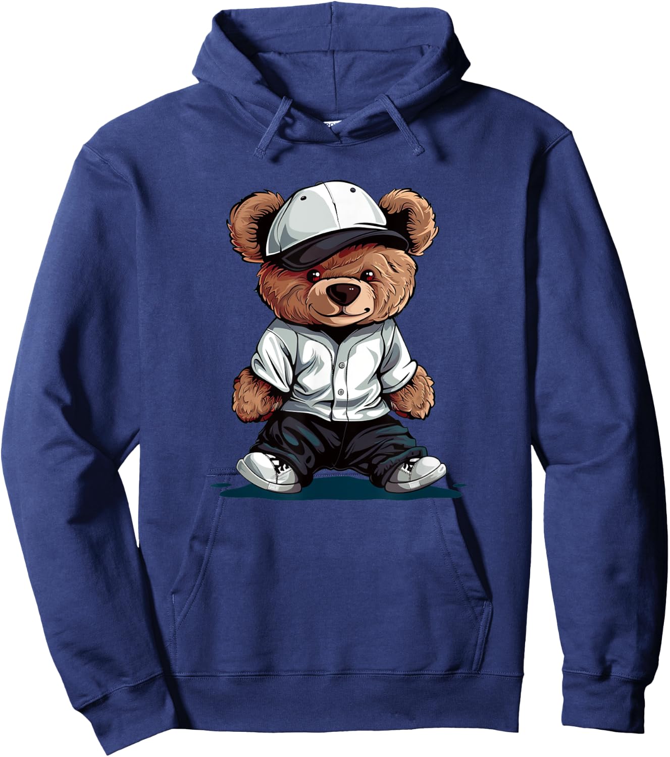 Cool Cap Teddy Bear in Baseball Costume Hoodie - Hoodie | Navy