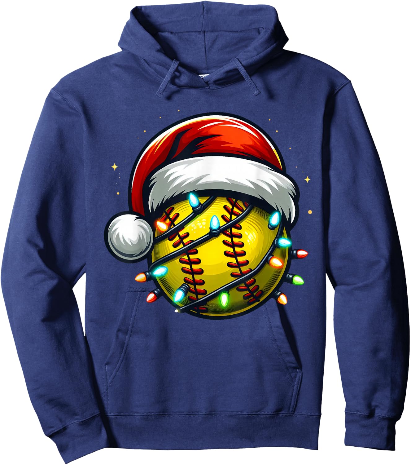 Christmas Softball Xmas Santa Softball Lover Boys Girls Kids Hoodie - Hoodie | Navy
