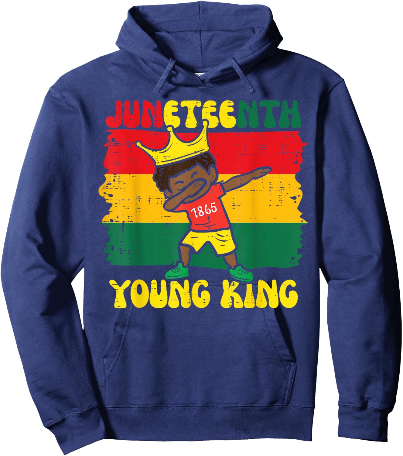 Juneteenth Young King Dab 1865 African Toddler Boys Kids Hoodie - Hoodie | Navy