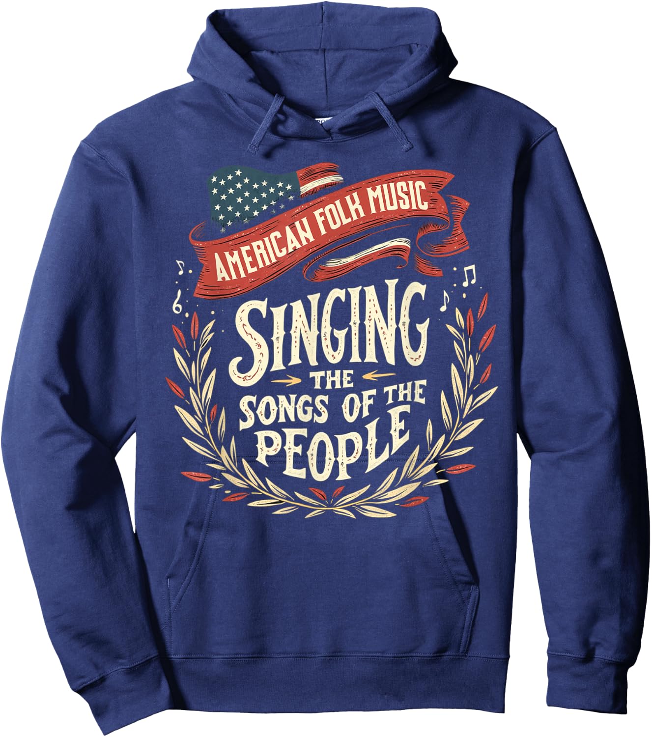 American Folk Music Singing The Songs Of The People Hoodie - Hoodie | Navy
