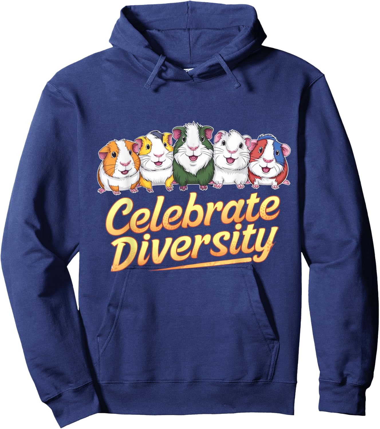 Cute 'Celebrate Diversity' Guinea Pig Lovers Hoodie - Hoodie | Navy