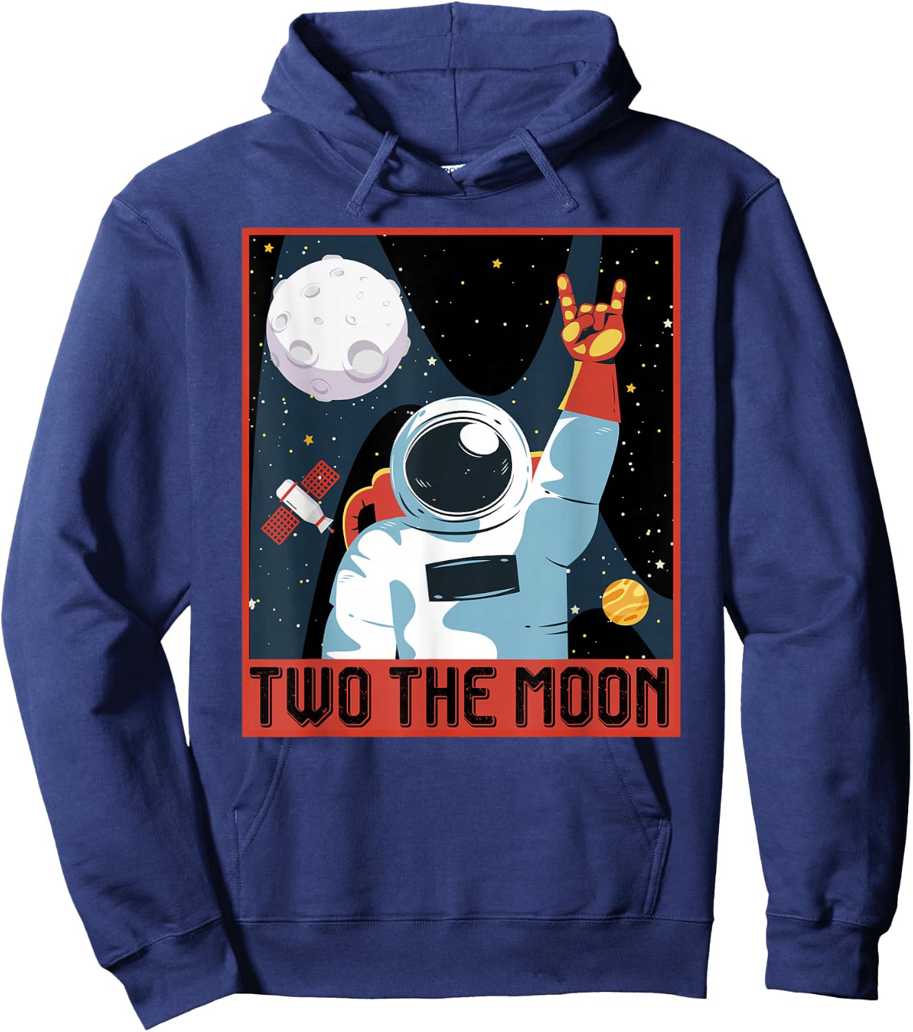 Kids Two The Moon Toddler 2nd Birthday Gift 2 Year Old Hoodie - Hoodie | Navy