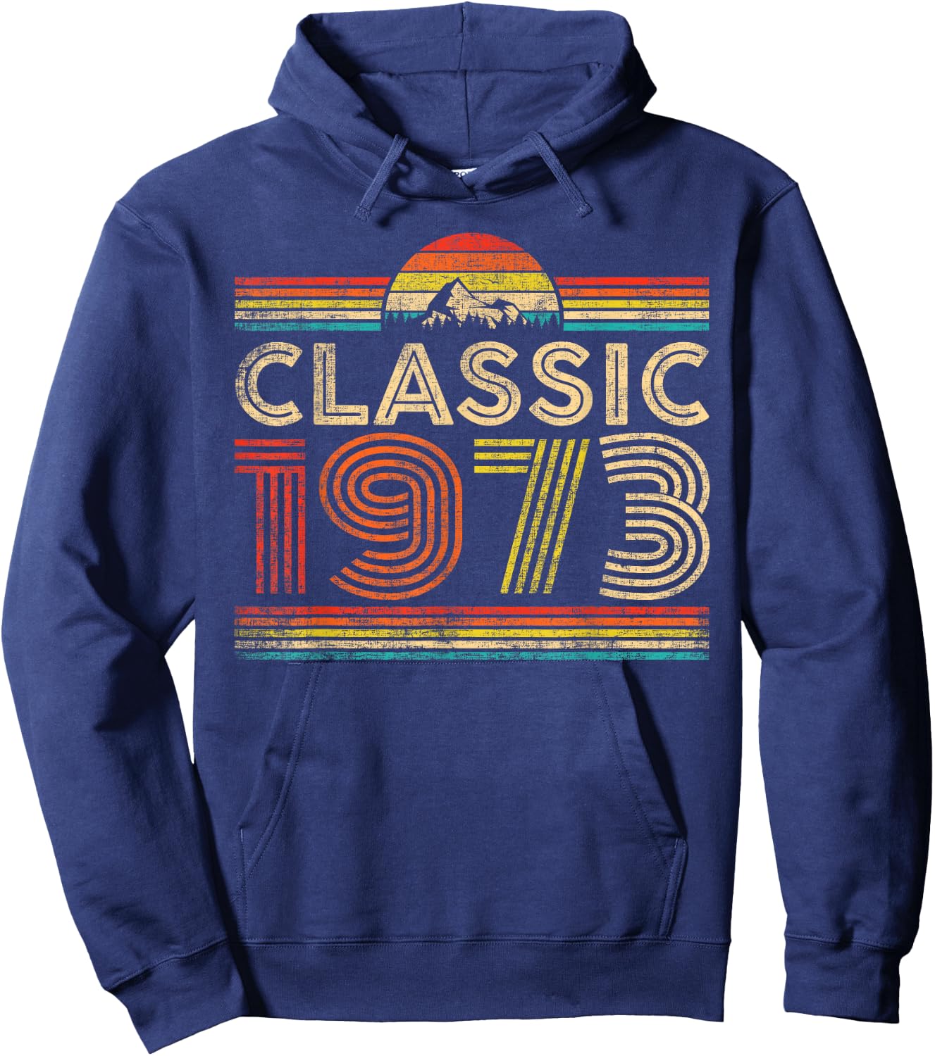 Classic 1973 Vintage 1973 Classic Year Men Women Birthday Hoodie - Hoodie | Navy