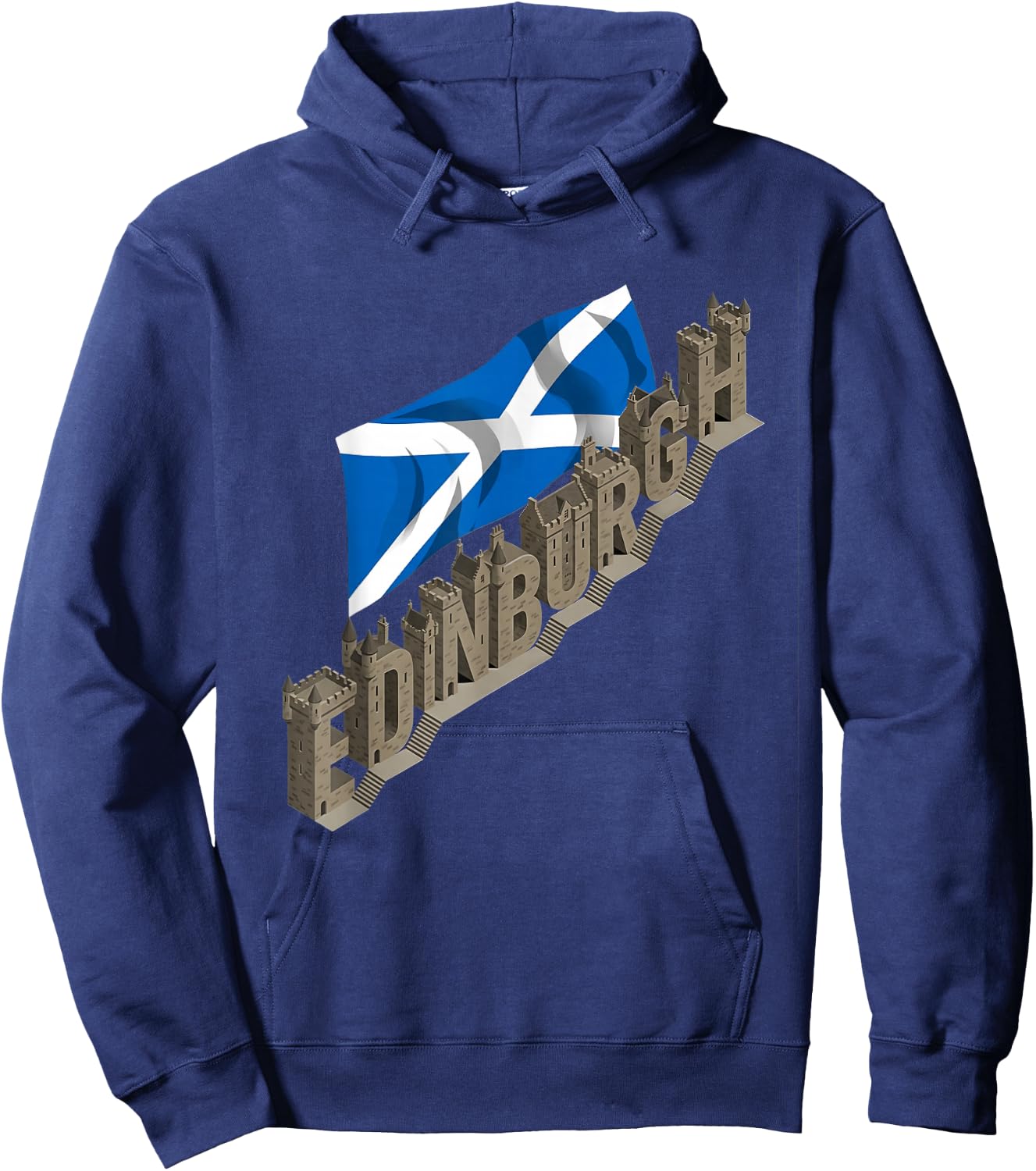 Edinburgh Scotland City Steps – Vintage Scottish Souvenir Hoodie - Hoodie | Navy