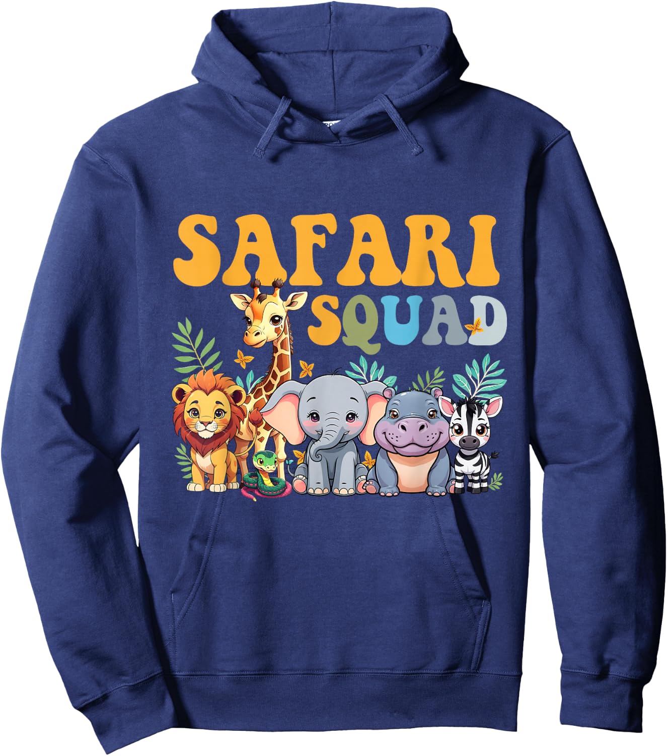 Safari Squad Zoo Jungle Animal Birthday Family Matching Hoodie - Hoodie | Navy
