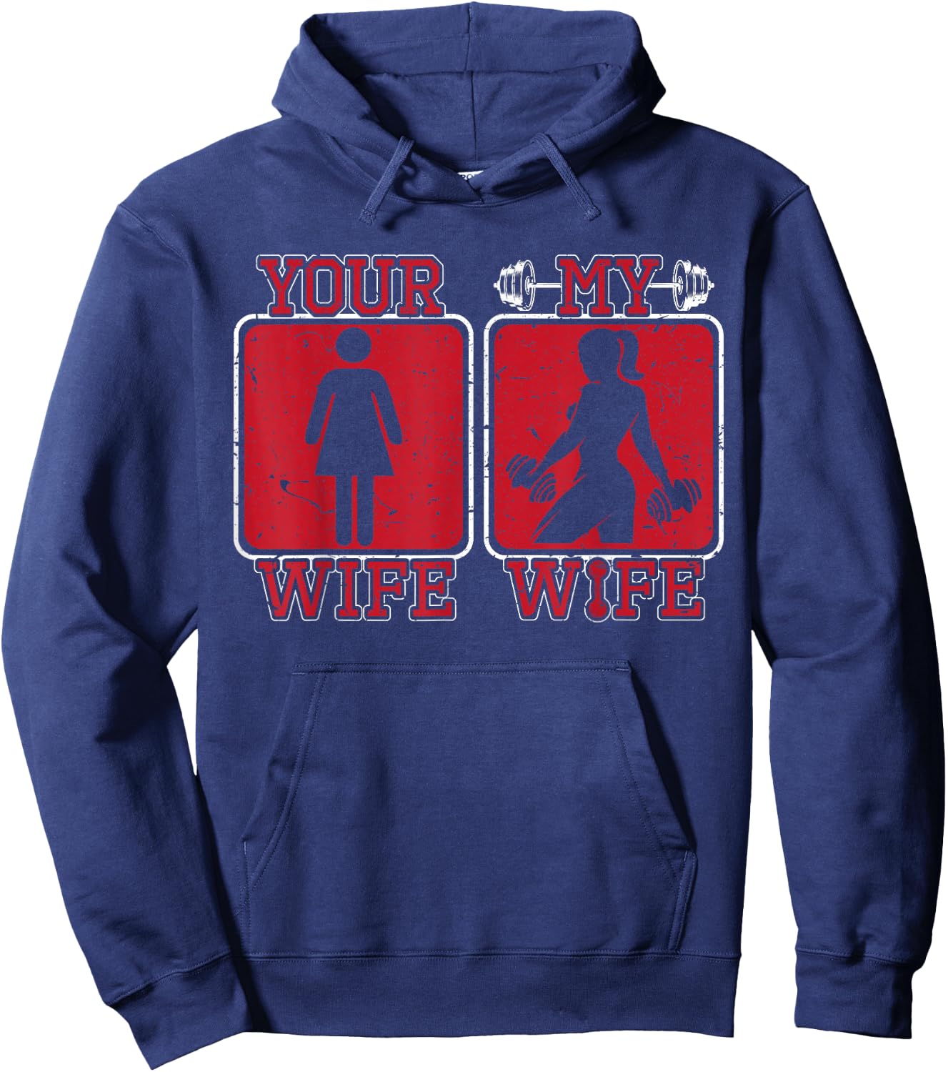 Your Wife My Wife Weightlifting Gym Fitness Cute Bodybuilder Hoodie - Hoodie | Navy