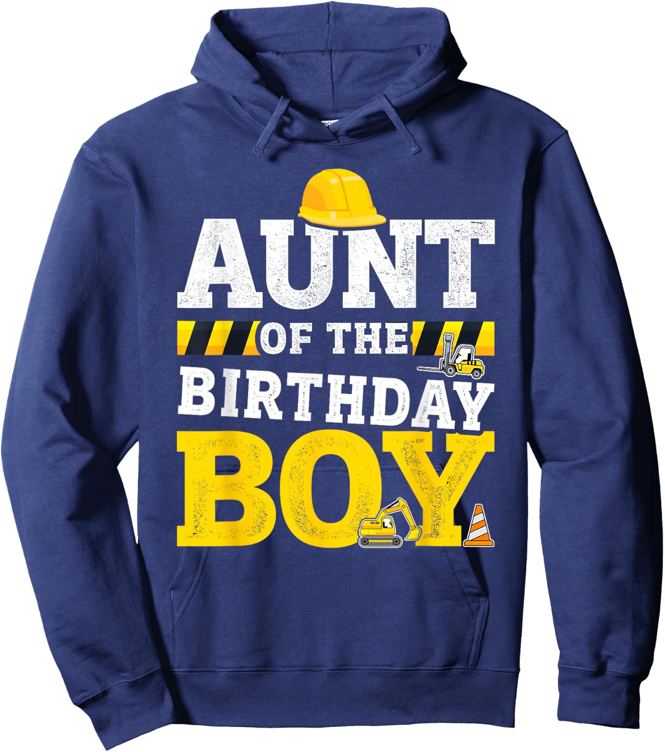 Aunt of the birthday boy matching family construction party Hoodie - Hoodie | Navy