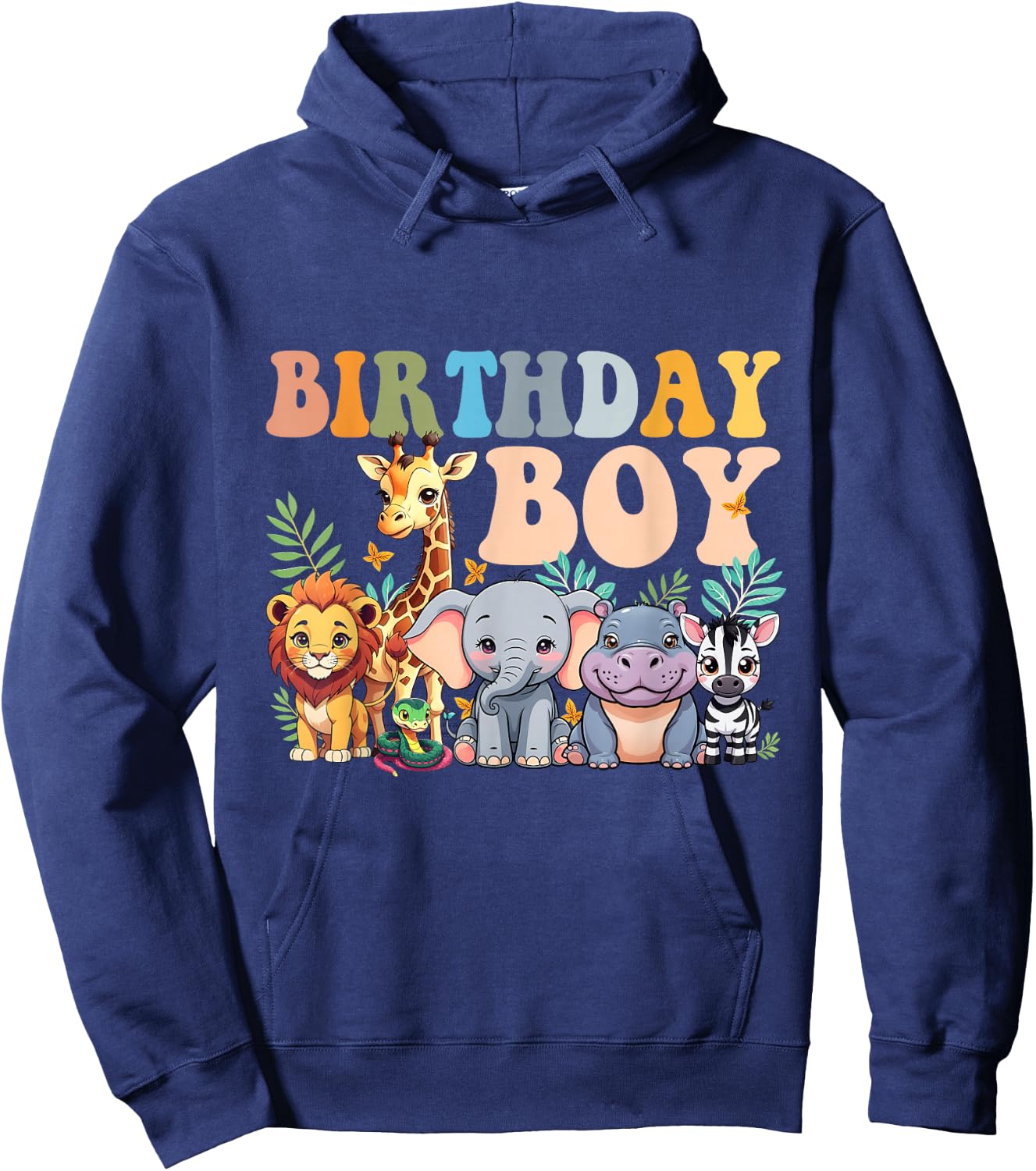 Birthday Boy Kids Safari Squad Zoo Jungle Animal Toddler Hoodie - Hoodie | Navy