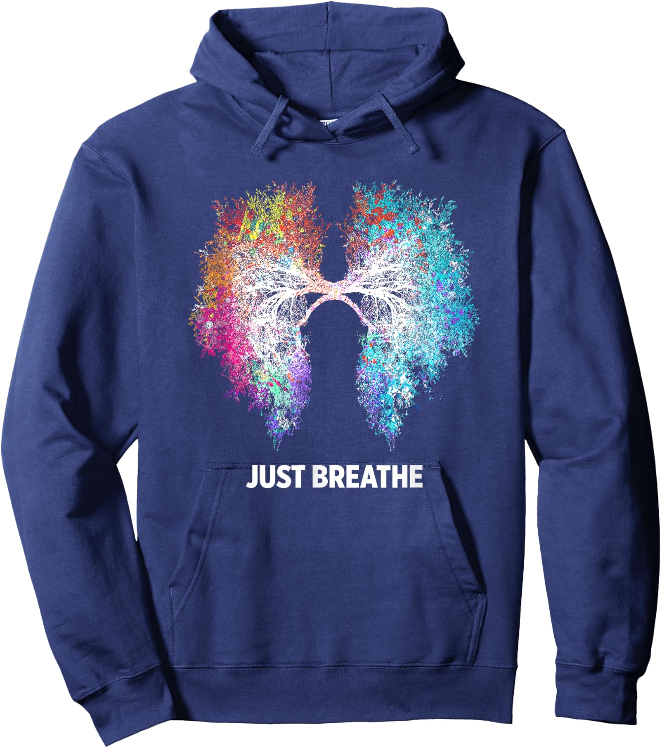 Yoga Inhale Exhale Nature Lung Hoodie - Hoodie | Navy