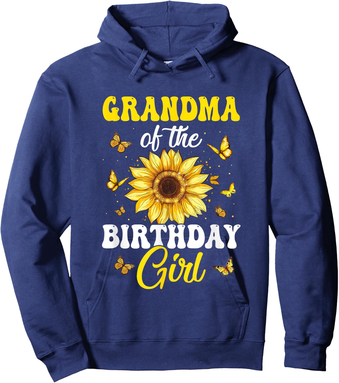Grandma Of The Birthday Girl Sunflower Party Family Matching Hoodie - Hoodie | Navy