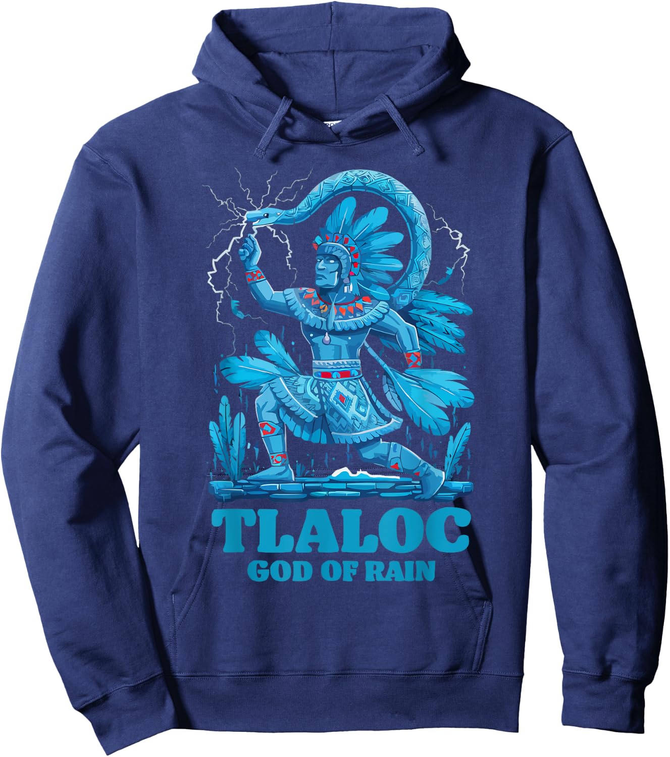 Aztec God Aztec Culture Mayan Indigenous Tlaloc Statue Hoodie - Hoodie | Navy