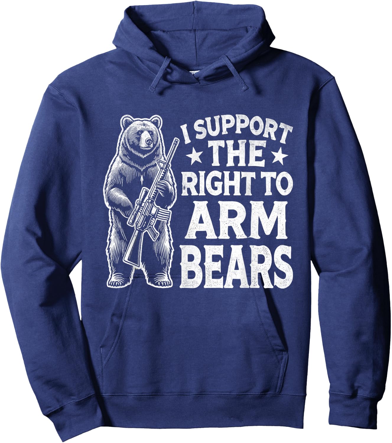 Funny Second Amendment I Support the Right to Arm Bears Men Hoodie - Hoodie | Navy