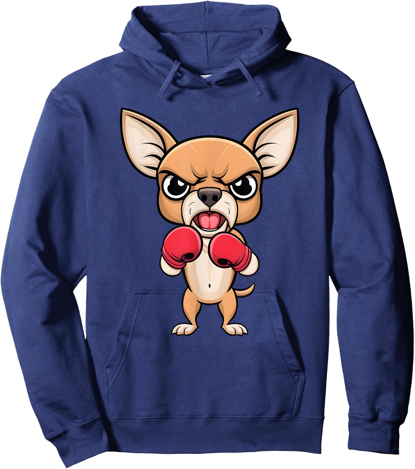 Angry Chihuahua Dog with Boxing Gloves Funny Pet Hoodie - Hoodie | Navy