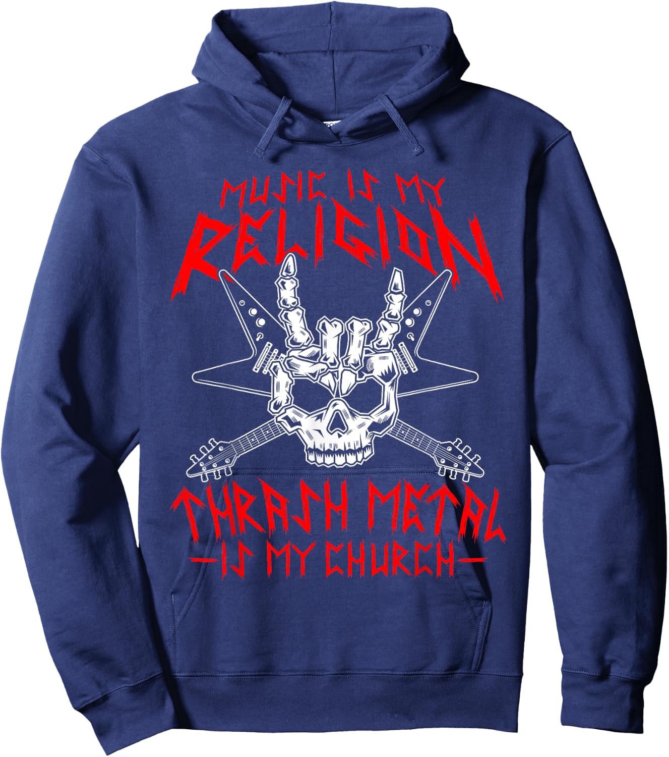 Thrash Metal Festival Guitar Solo Vinyl Thrash Metal Hoodie - Hoodie | Navy