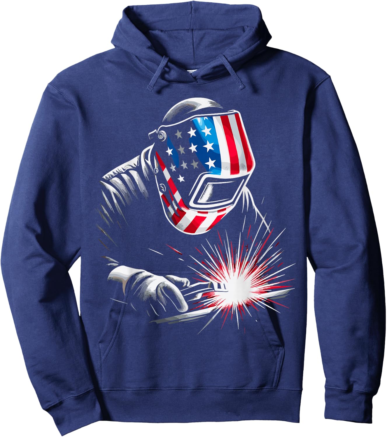 USA Patriotic Welder Hoodie - Hoodie | Navy