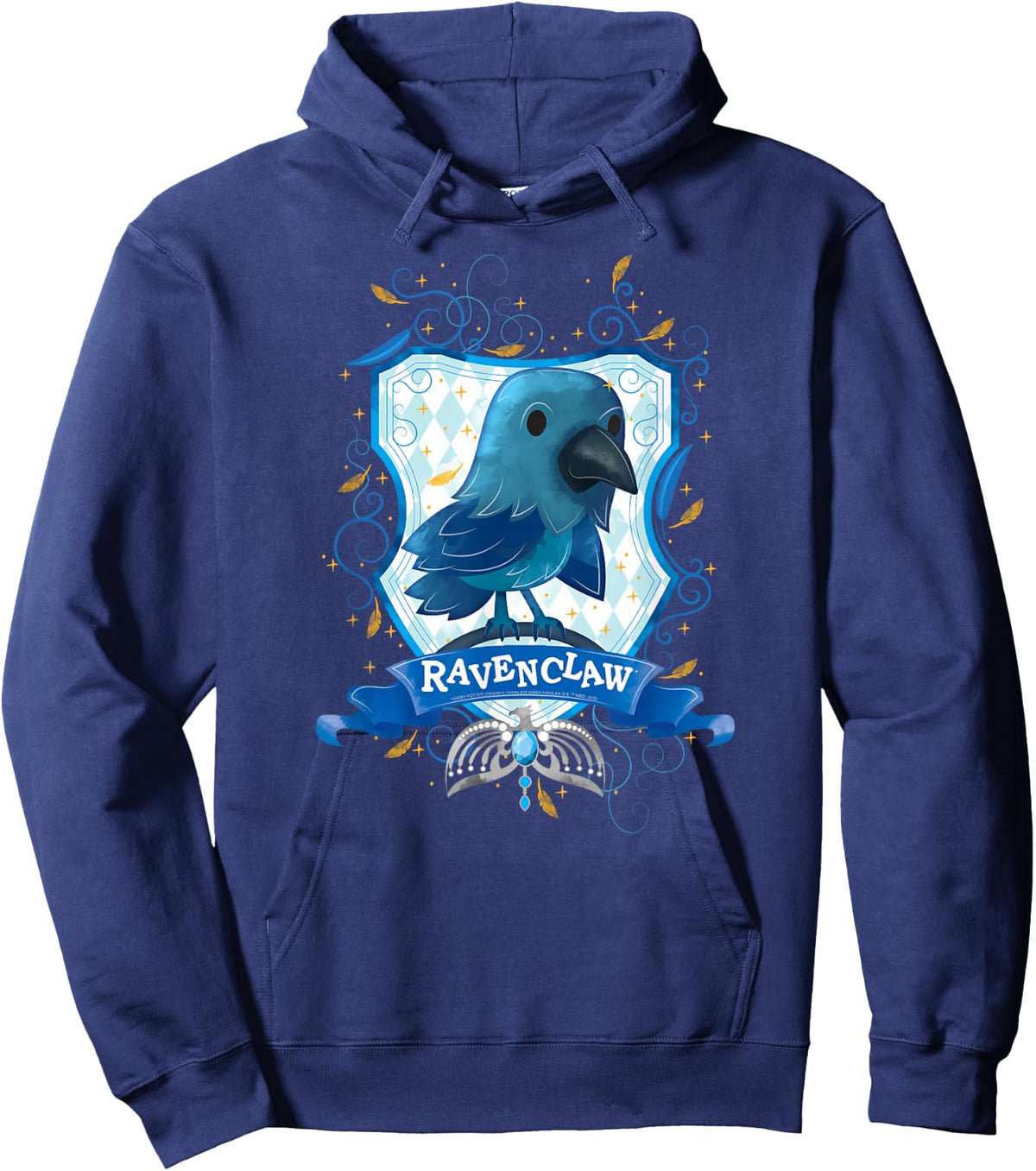 Harry Potter Watercolor Ravenclaw Crest Hoodie - Hoodie | Navy