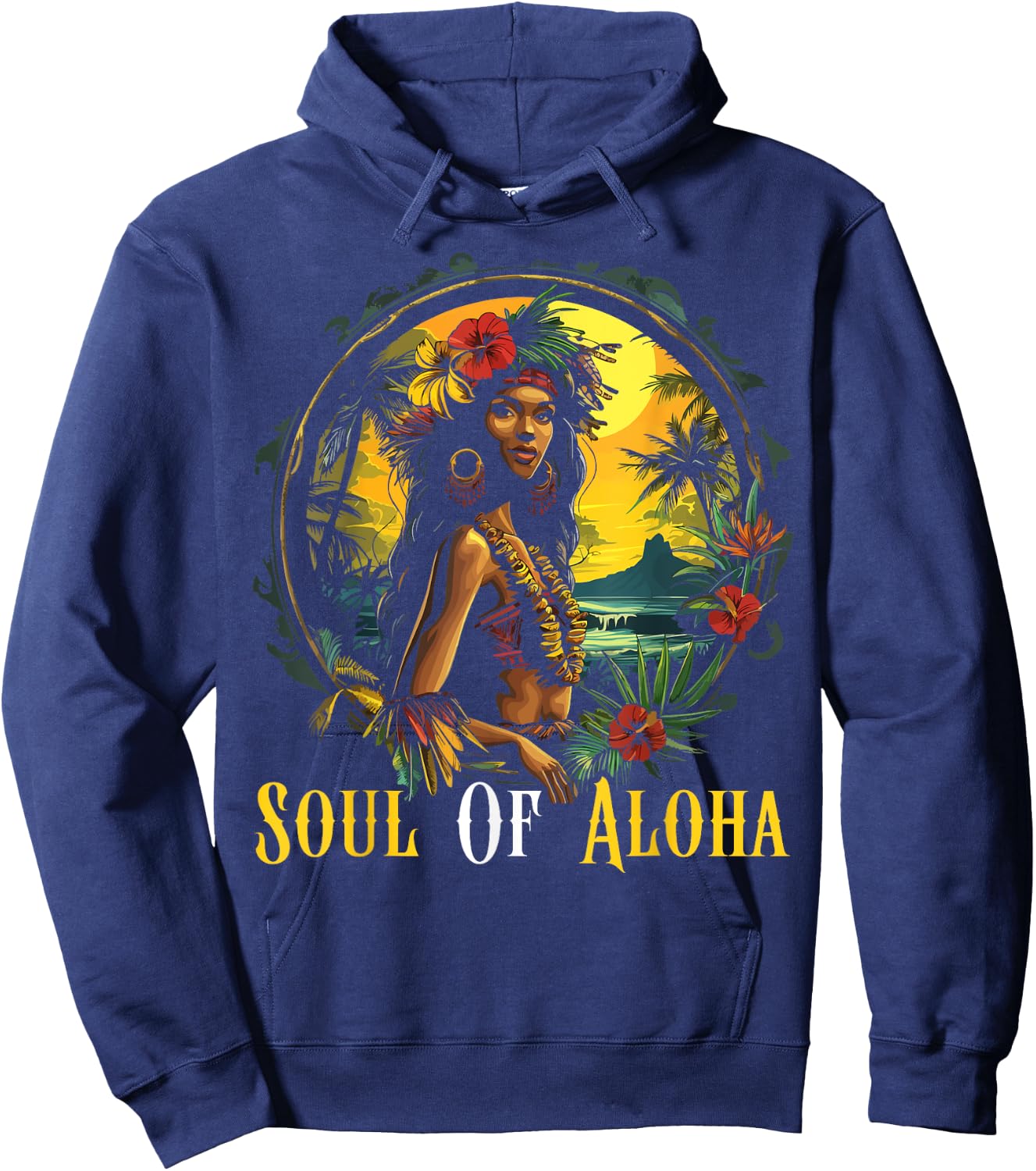 Kanaka Maoli Women Native Hawaiian Islands Hawaii Flag Hoodie - Hoodie | Navy