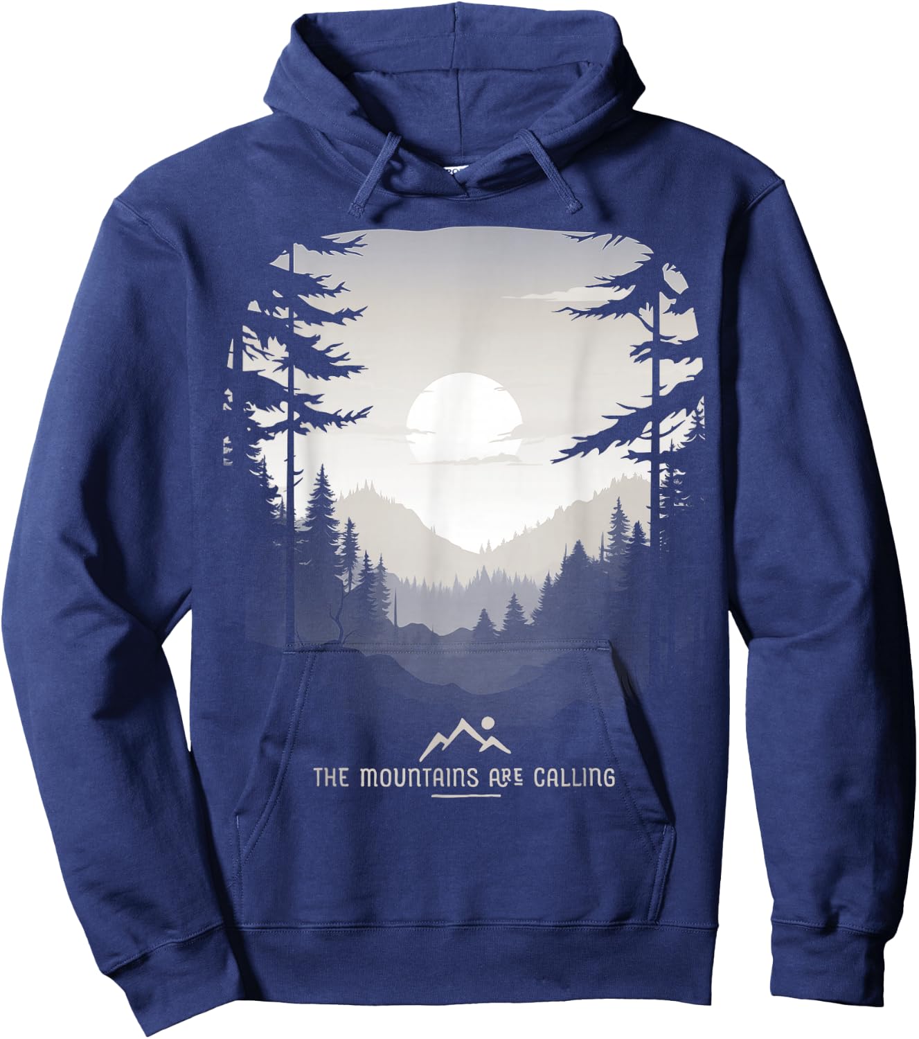 The Mountains Are Calling Original Unique Graphic Hoodie - Hoodie | Navy