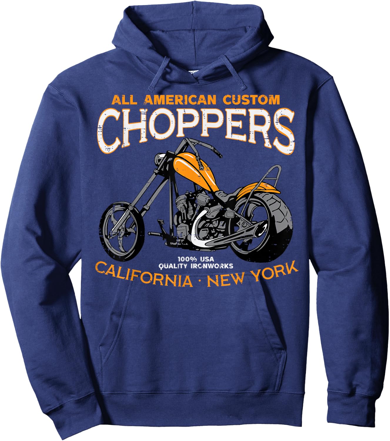 Biker All American Custom Choppers Motorcycle Men Women Kids Hoodie - Hoodie | Navy