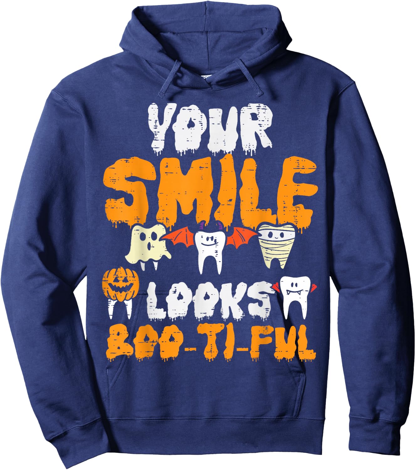 Halloween Dental Smile Looks Boo Tiful Dentist Costume Women Hoodie - Hoodie | Navy