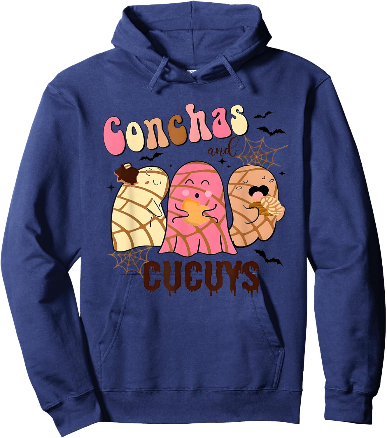 Conchas and Cucuys Mexican Ghost Spooky Conchas Halloween Hoodie - Hoodie | Navy