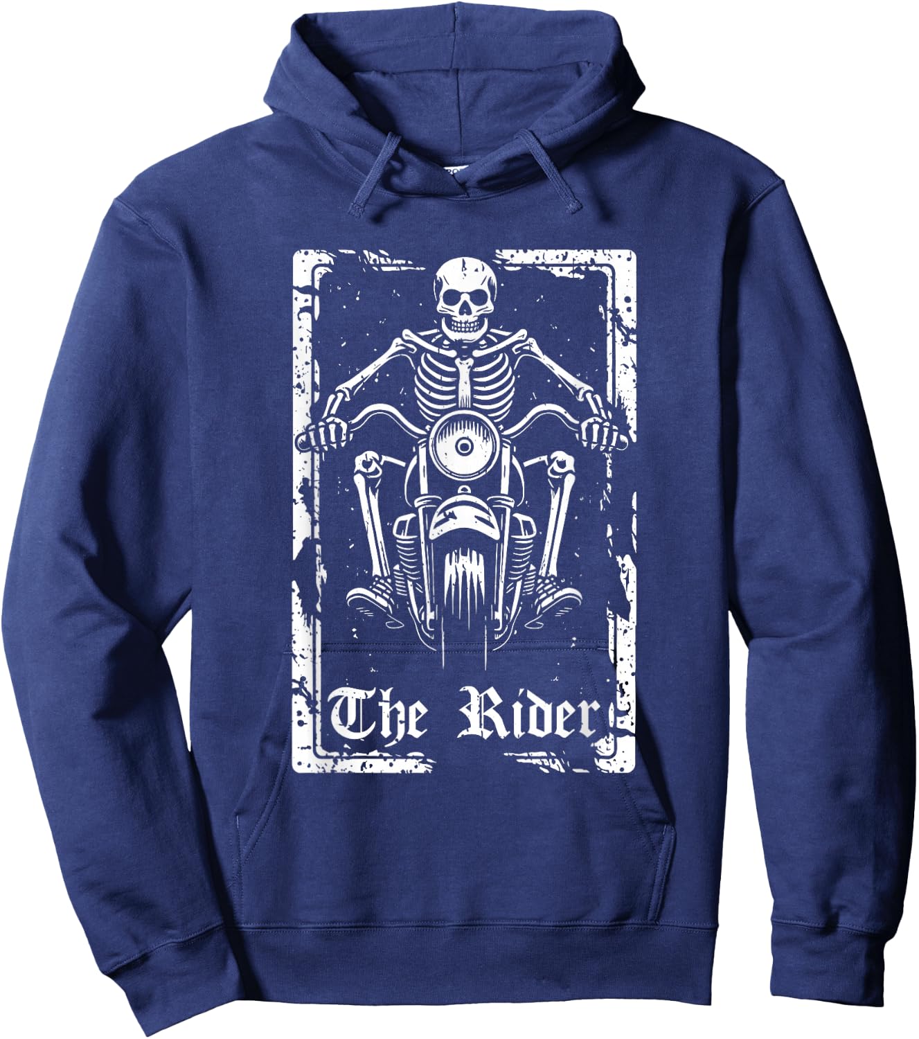 Motorcycle Motorbike - Motorbiker Biker Skeleton Tarot Card Hoodie - Hoodie | Navy