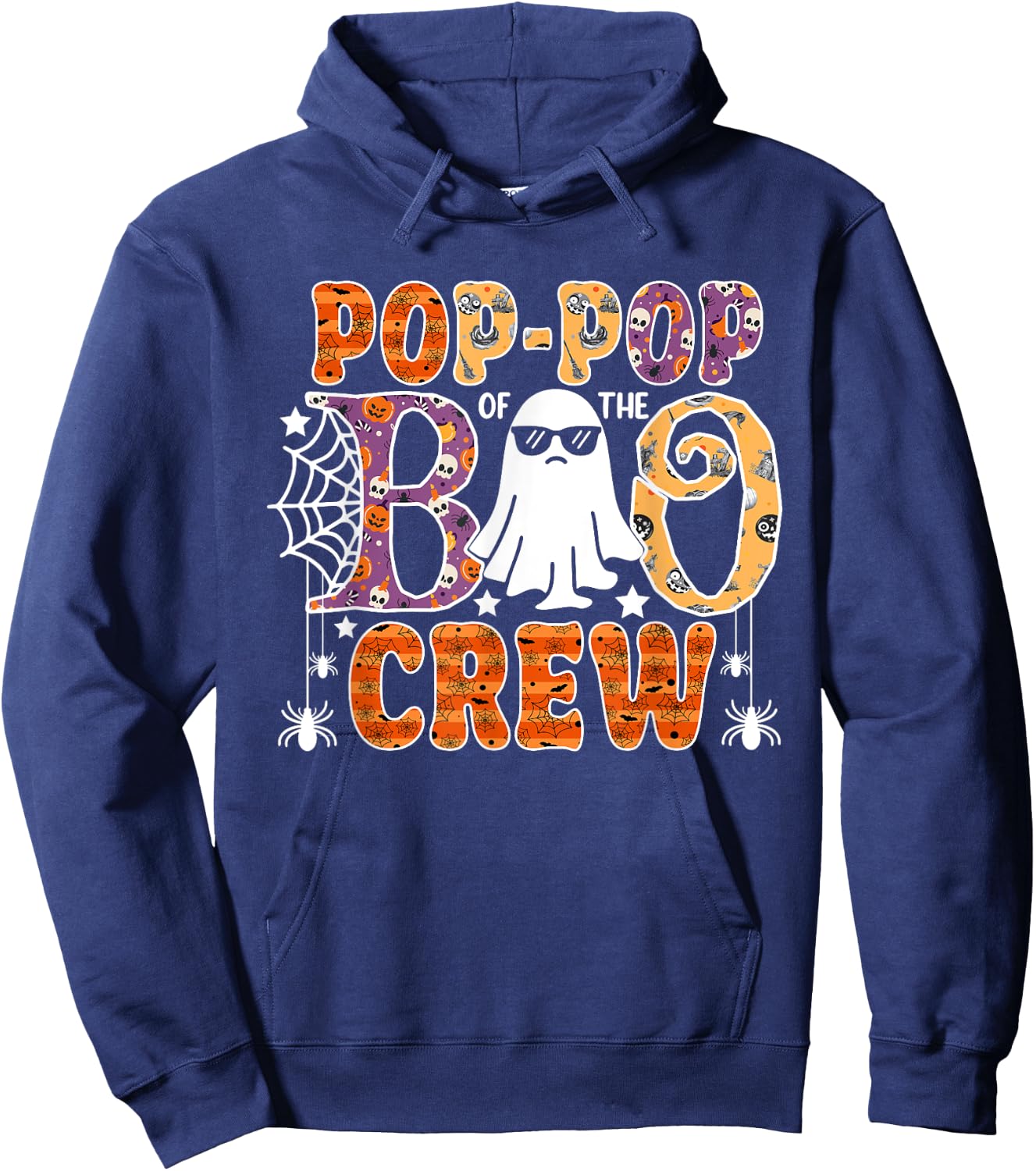 Pop-Pop Of The Boo Crew Funny Halloween Family Matching Hoodie - Hoodie | Navy