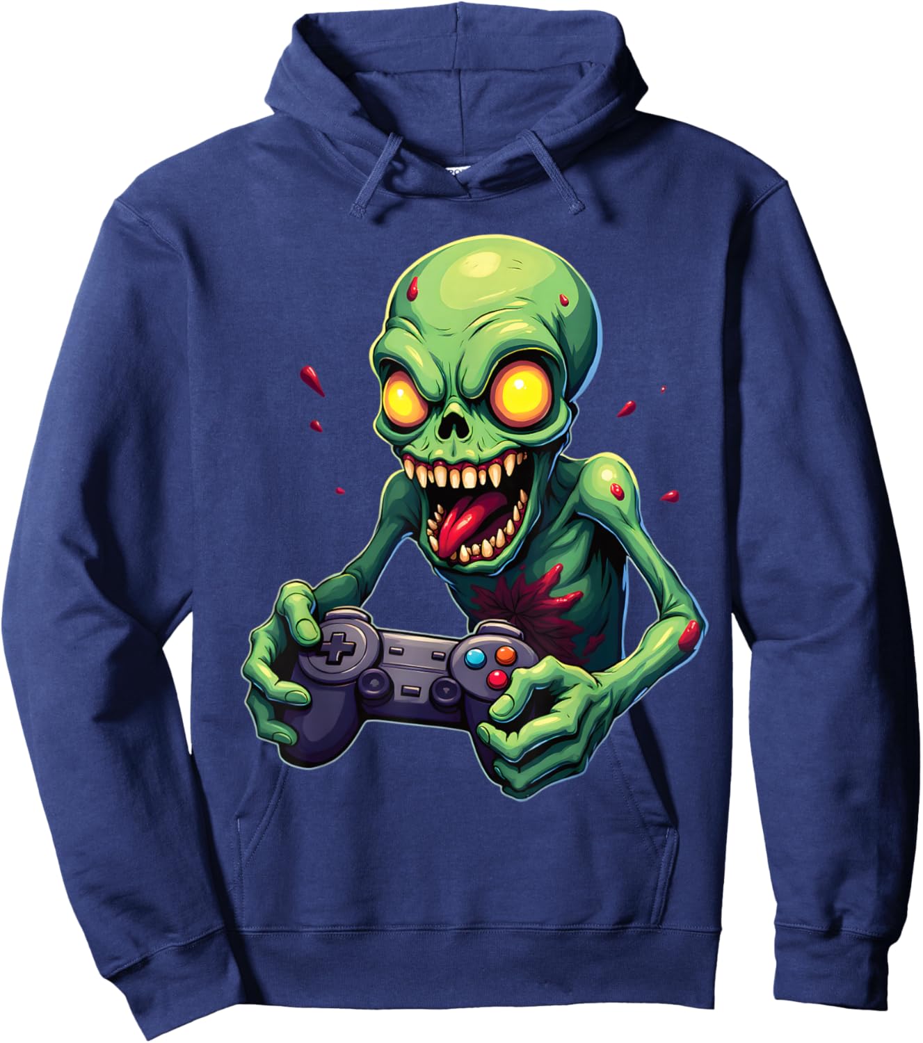Game On Alien Gamer Creepy Playful Fun Hoodie - Hoodie | Navy
