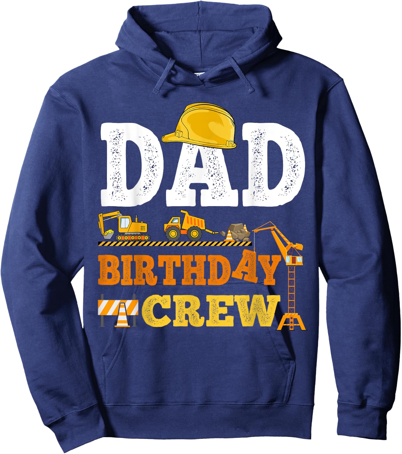 Dad Birthday Crew Construction Excavator Kids Family Set Hoodie - Hoodie | Navy