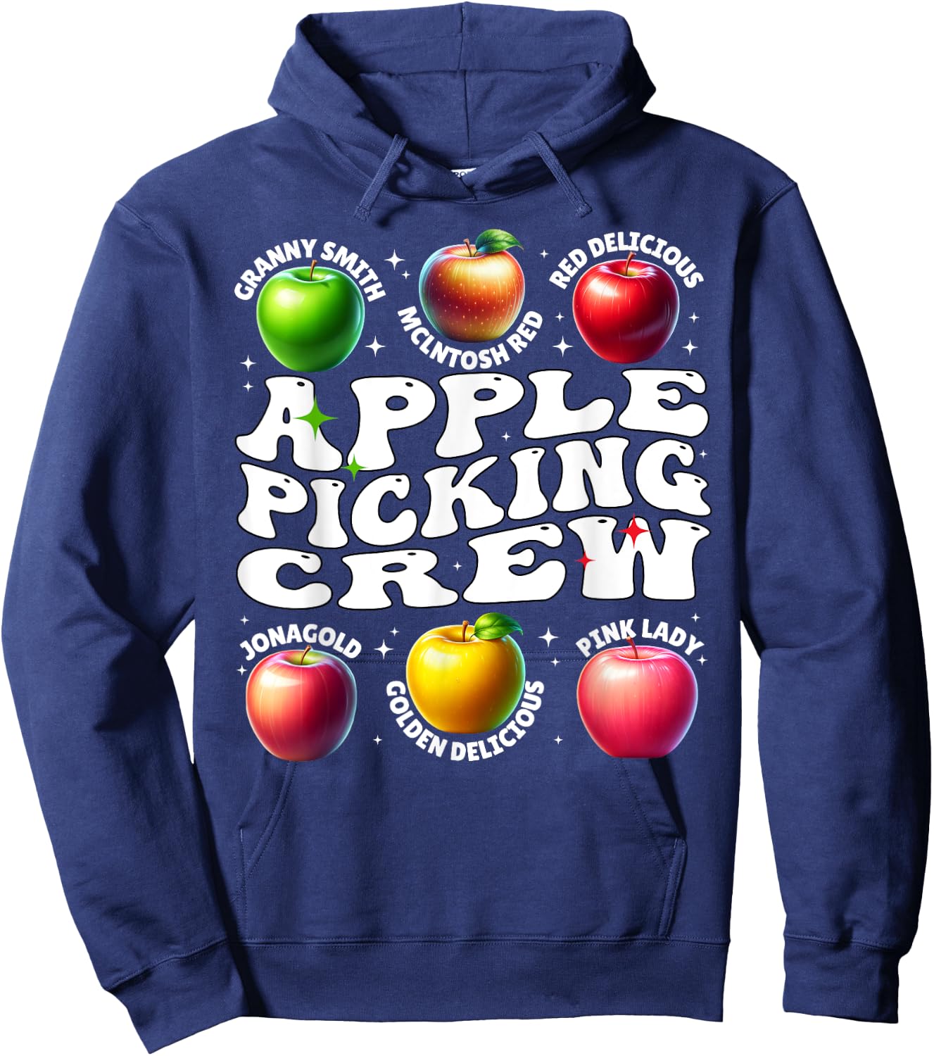 Apple Picking Crew Harvest Season Fall Vibes and Orchard Fun Hoodie - Hoodie | Navy