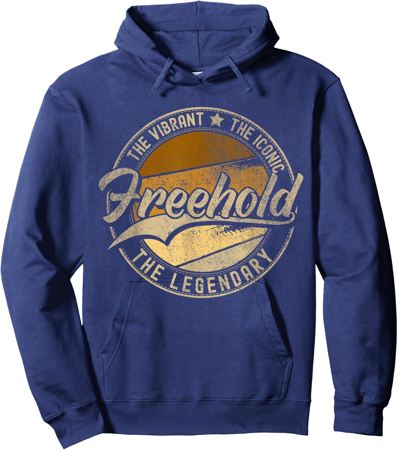Freehold NJ | New Jersey | Vintage Distressed Hoodie - Hoodie | Navy