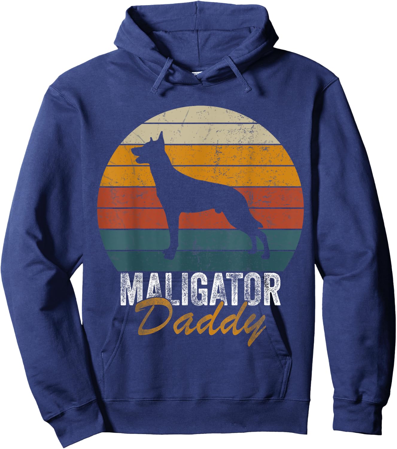 Belgian Malinois Dog Breed Maligator Daddy Father's Day Hoodie - Hoodie | Navy