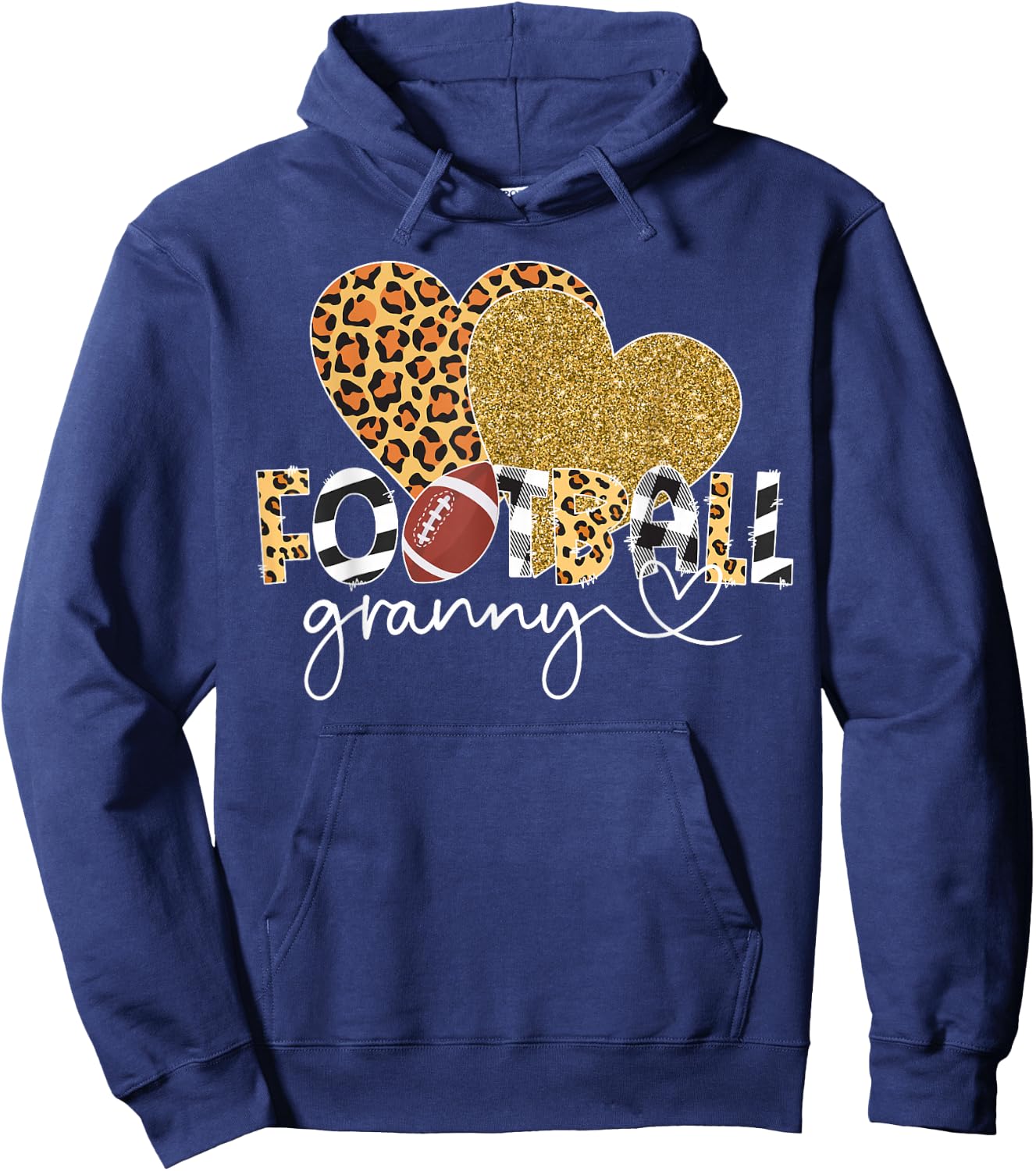 Football Granny Heart Grandma Granny Of A Football Player Hoodie - Hoodie | Navy